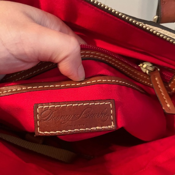 Dooney & Bourke White and Brown Leather Tote Bag - Picture 4 of 4